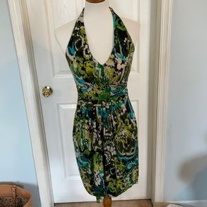 Green halter dress